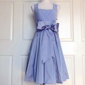 Bow blue party dress fit & flare Adrianna P. NWT